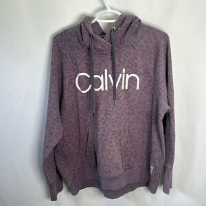 Womens Calvin Klein Performance cheetah hoodie sz XL